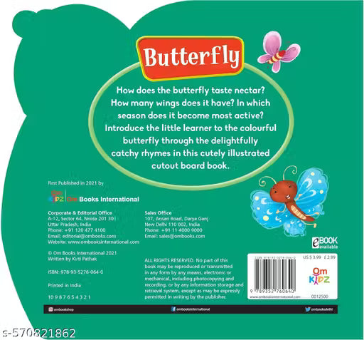 CUT OUT BOARD BOOK BIRDS BUTTERFLY (Gift for kids)