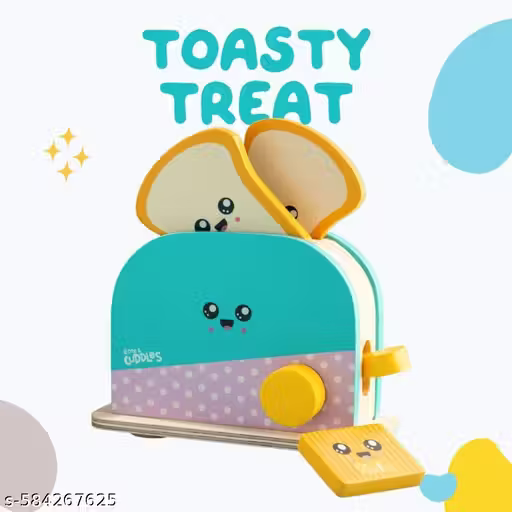 Wooden Toaster & Sandwich Pretend Play Set for Kids | Kitchen Role Play Toy for Toddlers & Preschoolers | 11-Piece Set