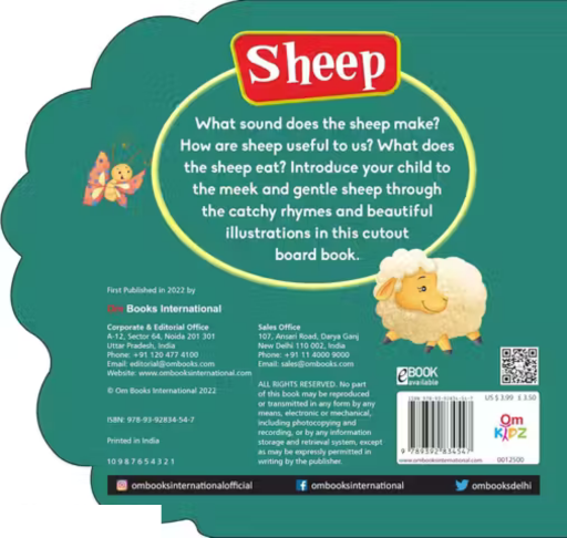 CUT OUT BOARD BOOK SHEEP (Gift for kids)