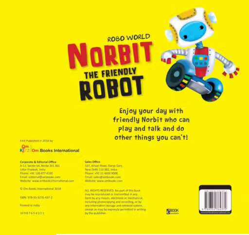 ROBO WORLD NORBIT THE FRIENDLY ROBOT: CUTOUT BOARD BOOKS (Gift for kids)