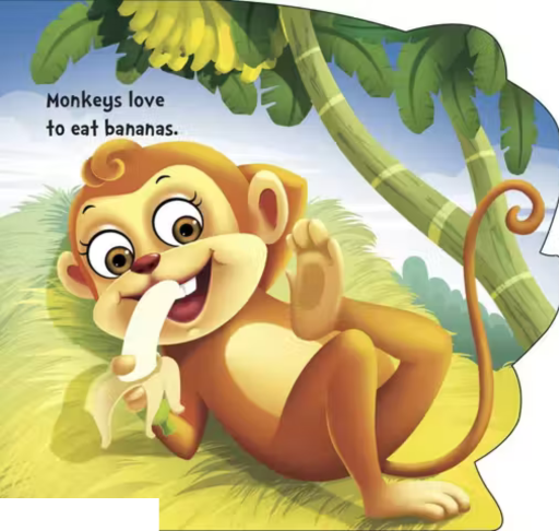 CUT OUT BOARD BOOK ANIMALS MONKEY (Gift for kids)