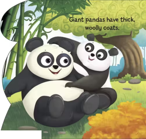 CUT OUT BOARD BOOK ANIMALS PANDA ( Gift for kids)