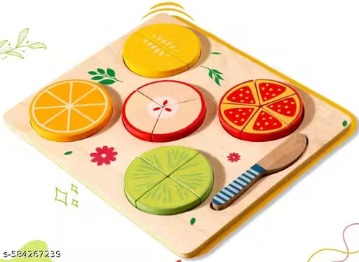 Premium Quality Wooden Fruit Fraction Educational Toy for Kids