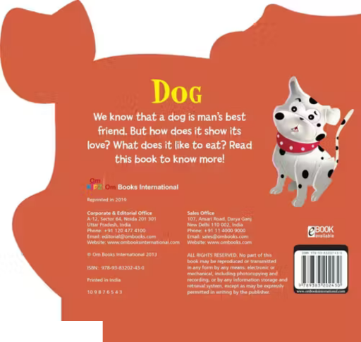 CUT OUT BOARD BOOK ANIMALS DOG ( Gift for kids)