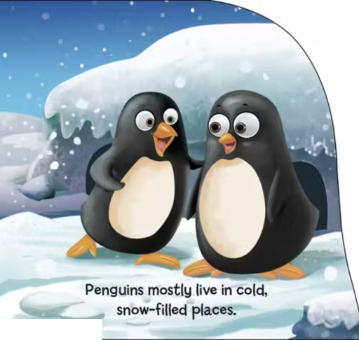 CUT OUT BOARD BOOK ANIMALS PENGUIN (Gift for Kids)