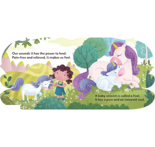 CUT OUT BOARD BOOK: ANIMALS UNICORN (gift for kids)
