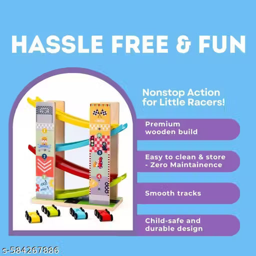 Multilevel Ramp Race Track Set with 4 Mini Cars for Kids | Montessori Motor Skill Development Toy | Gift for 2+ Year Old Boys & Girls