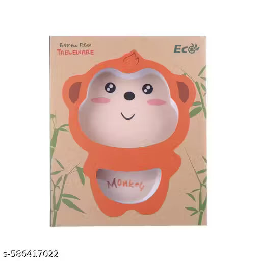 Mischievous Monkey Bamboo Kids Dinner /Feeding Set of 5