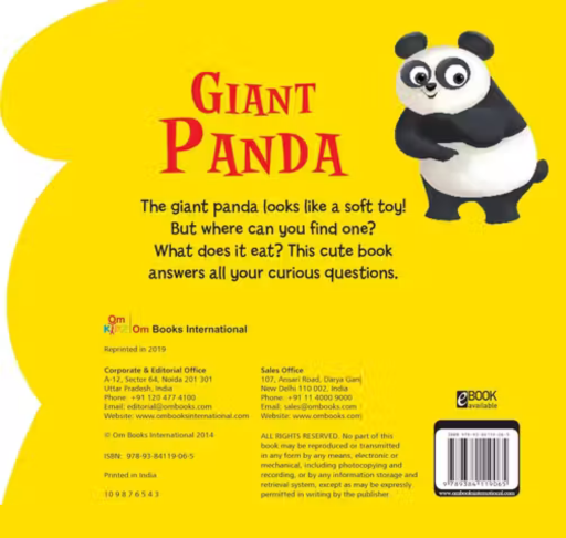 CUT OUT BOARD BOOK ANIMALS PANDA ( Gift for kids)