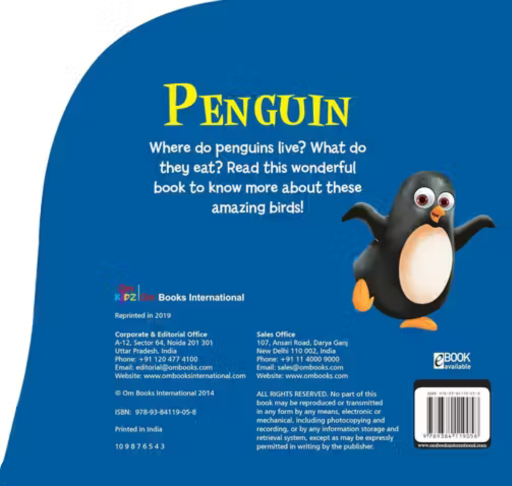 CUT OUT BOARD BOOK ANIMALS PENGUIN (Gift for Kids)