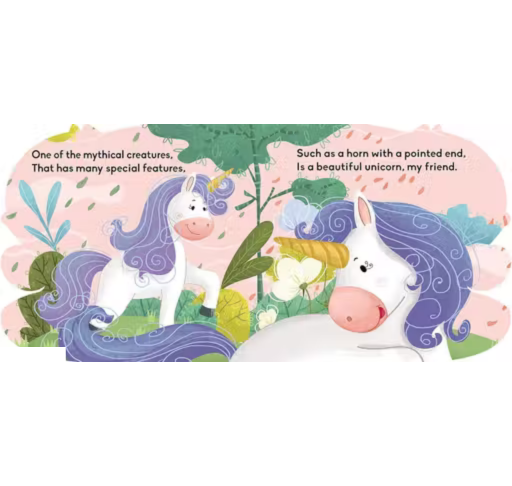 CUT OUT BOARD BOOK: ANIMALS UNICORN (gift for kids)