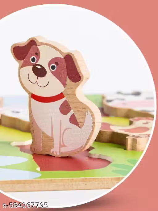 Wooden Farm Shapes Chunky Match Puzzle