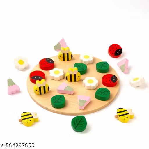 Wooden Bug Catching & Sorting Toy for Kids | Montessori Fine Motor Skills Game | Safe Toddler Learning Toy Age 2+ | Fun Matching Activity