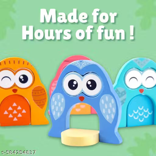 Wooden Owl Faces Mix & Match Puzzle Toy for Kids | Fun Educational Matching Game | Fine Motor & Cognitive Skills Development |