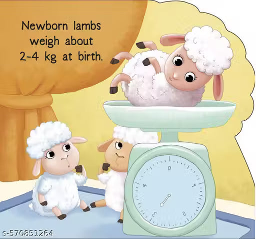 CUT OUT BOARD BOOK ANIMALS LAMB (Gift for Kids)