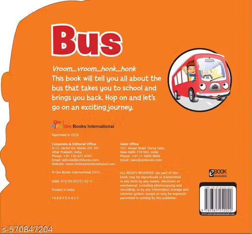CUT OUT BOARD BOOK TRANSPORT BUS (Gift for kids)