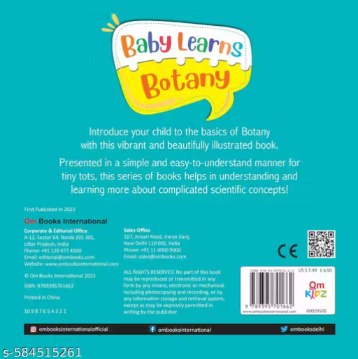 Board Book: Baby Learns Botany - Baby Learns books for kids - Board Book for Children Age 3-5 Years - Early learning board books