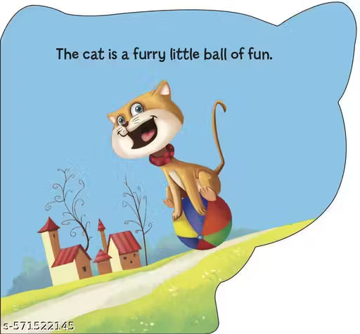 CUT OUT BOARD BOOK ANIMALS CAT (Gift for kids)