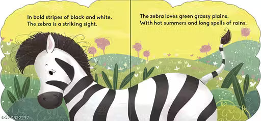 Cut Out Board Book Animals Zebra (Gift for kids)