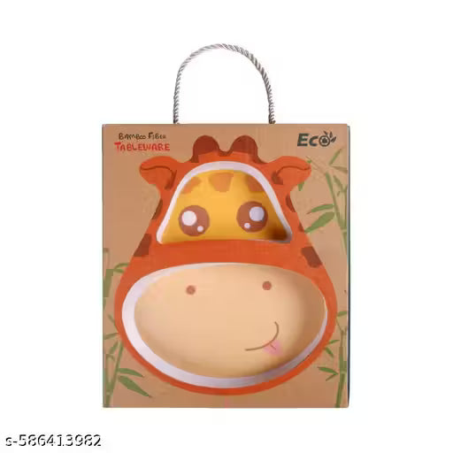Goofy Giraffe Bamboo Kids Dinner /Feeding Set of 5