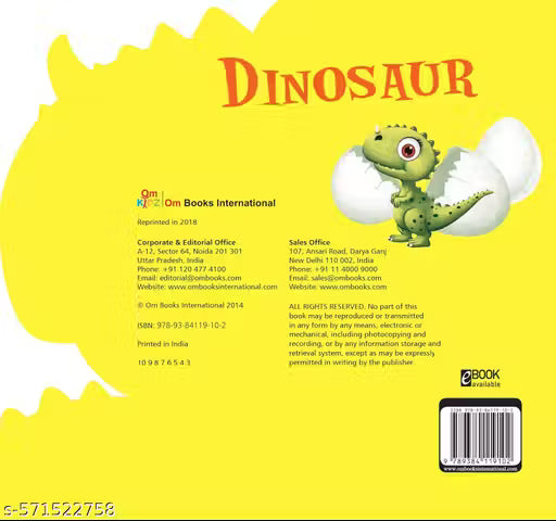 CUT OUT BOARD BOOK ANIMALS DINOSAUR (Gift for kids)