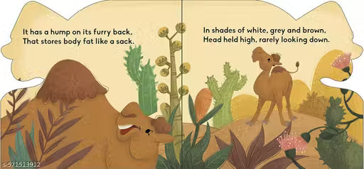 Cut Out Board Book Animals Camel (Gift for kids)