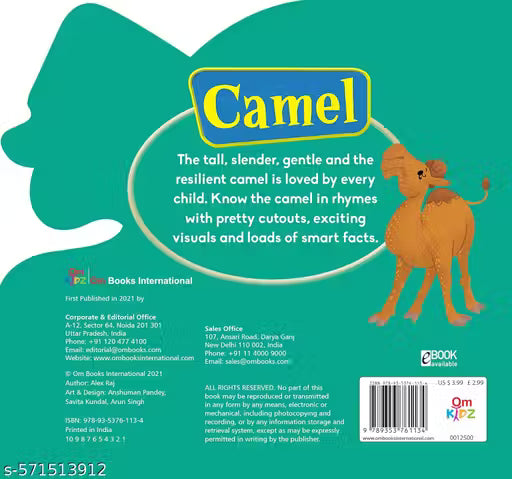 Cut Out Board Book Animals Camel (Gift for kids)