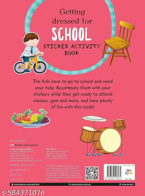 Activity book Getting Dressed for School Sticker Activity Book - Fun Activities for Kids