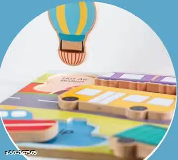 Wooden Vehicle Shapes Chunky Match Puzzle