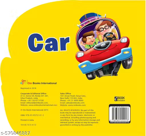 CUT OUT BOARD BOOK TRANSPORT CAR (Gift for kids)