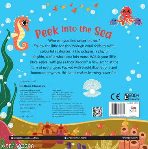 Board book: Peek into the Sea - Illustrated rhymes for kids - Board Book for Children Age 1-3 Years