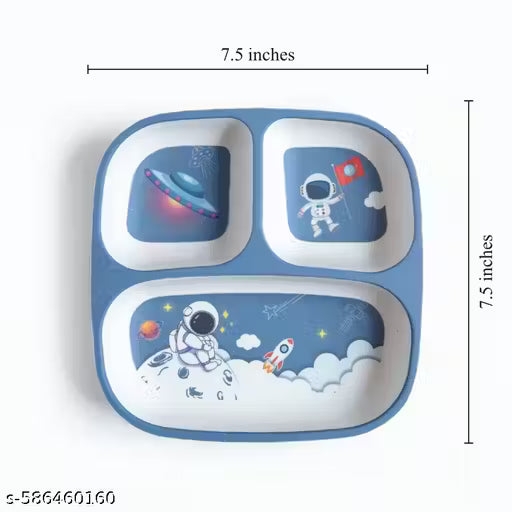 Astronaut’s Space Party Bamboo Kids Sectional Plate