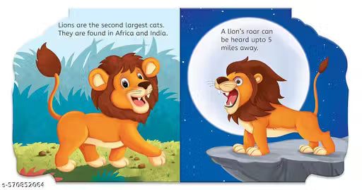 CUT OUT BOARD BOOK ANIMALS LION (Gift for Kids)