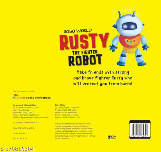 Board Book : Robo World - Rusty The Fighter Robot - Cutout Board Books (gift for kids)