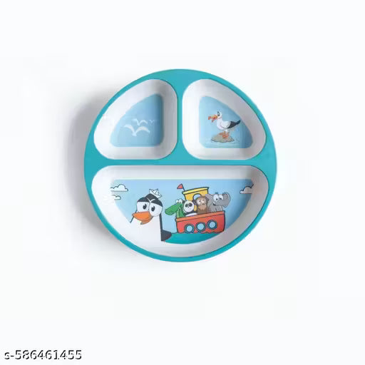 Penguin Adventure Bamboo Kids Sectional Plate