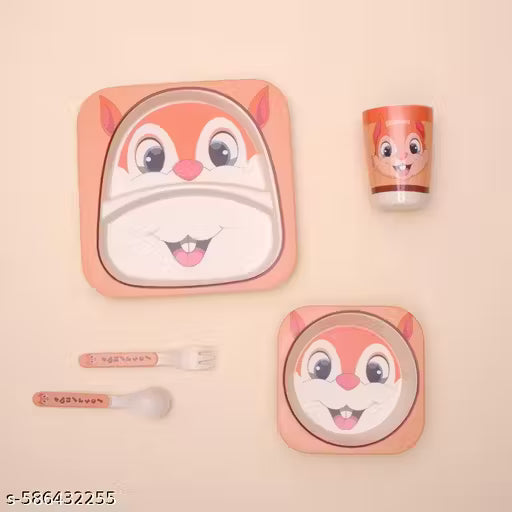 Snappy Squirrel Bamboo Kids Dinner /Feeding Set of 5