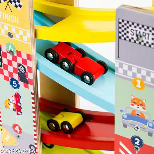 Multilevel Ramp Race Track Set with 4 Mini Cars for Kids | Montessori Motor Skill Development Toy | Gift for 2+ Year Old Boys & Girls
