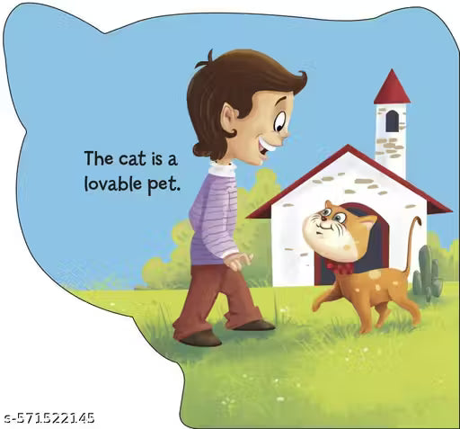 CUT OUT BOARD BOOK ANIMALS CAT (Gift for kids)