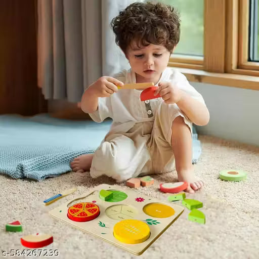Premium Quality Wooden Fruit Fraction Educational Toy for Kids