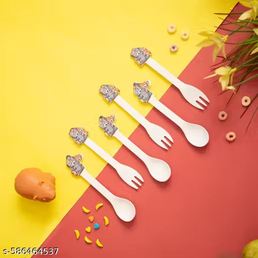 Tom & Jerry Kids Eating / Feeding Bamboo Spoons & Forks