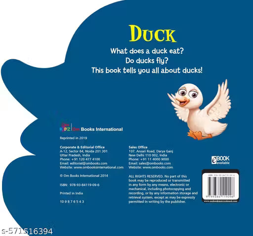 CUT OUT BOARD BOOK ANIMALS DUCK (GIFT FOR KIDS)