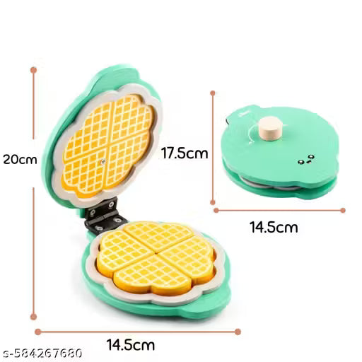 Wooden Waffle Maker Toy Set for Kids | Pretend Play Food Set with Waffles, Plate, Strawberry Slices, Knife & Fork | Toy Kitchen Playset for Boys & Girls Visit the Cots and Cuddles Store