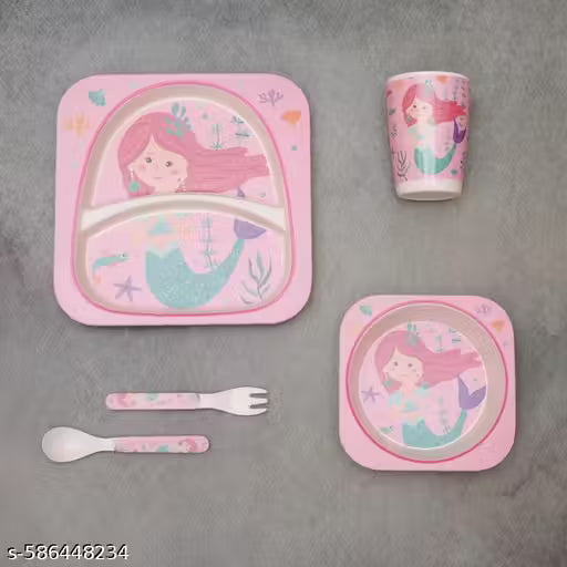 Magical Mermaid Bamboo Kids Dinner /Feeding Set of 5