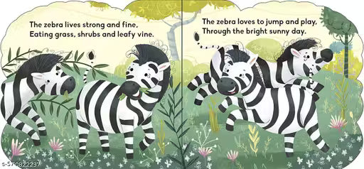 Cut Out Board Book Animals Zebra (Gift for kids)