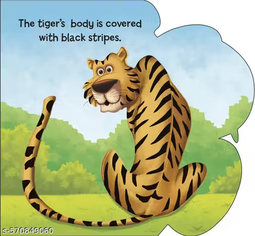 CUT OUT BOARD BOOK ANIMALS TIGER (Gift for kids)