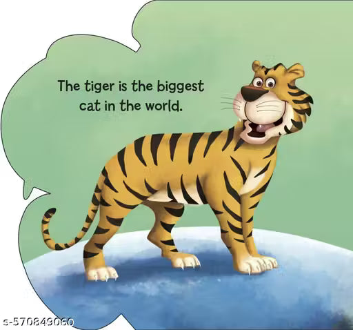 CUT OUT BOARD BOOK ANIMALS TIGER (Gift for kids)