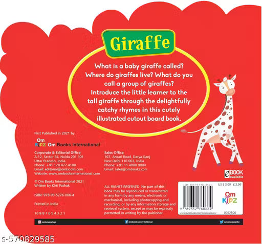 CUT OUT BOARD BOOK GIRAFFE (Gift for kids)