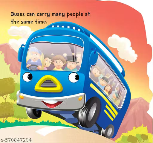 CUT OUT BOARD BOOK TRANSPORT BUS (Gift for kids)