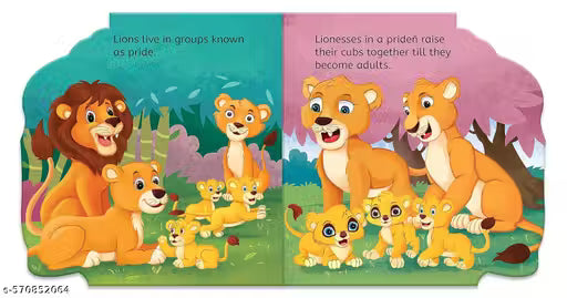 CUT OUT BOARD BOOK ANIMALS LION (Gift for Kids)