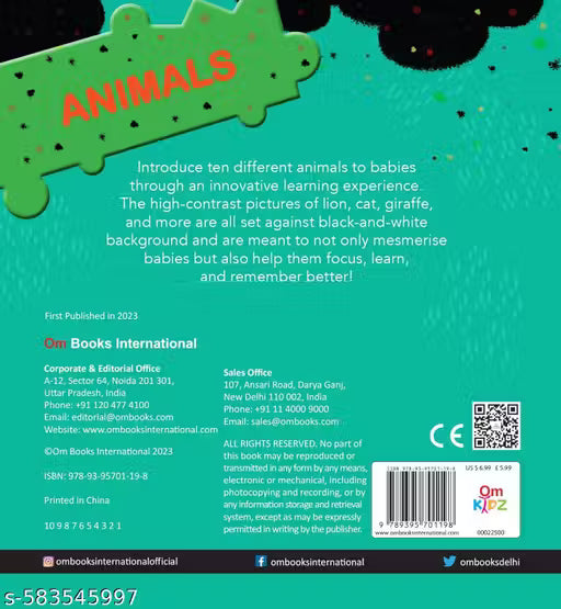 Board book Animals - High contrast board book for children